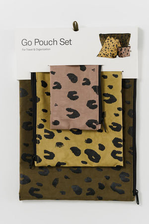 GO POUCH SET LEOPARD BAGGU