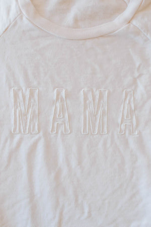 OVERSIZED EMBROIDERED 'MAMA' SWEATER - COCONUT