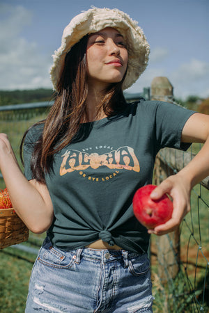 TEE BUY LOCAL OR BYE LOCAL - FADED BLACK