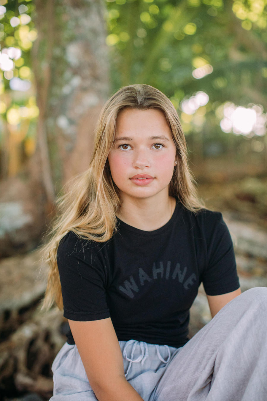 YOUTH TEE WAHINE - LAVA BLACK