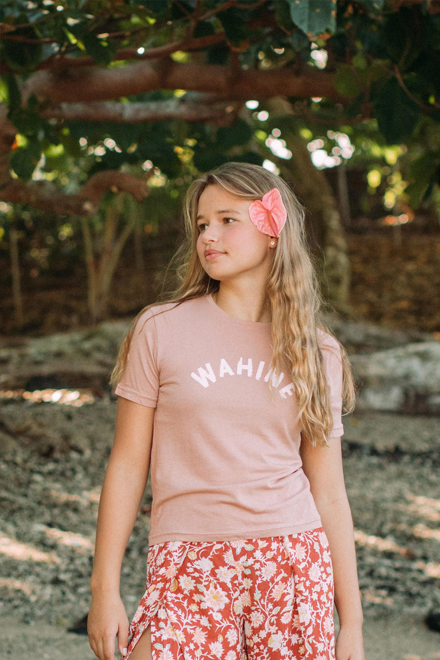 YOUTH TEE WAHINE - ROSE CLOUD