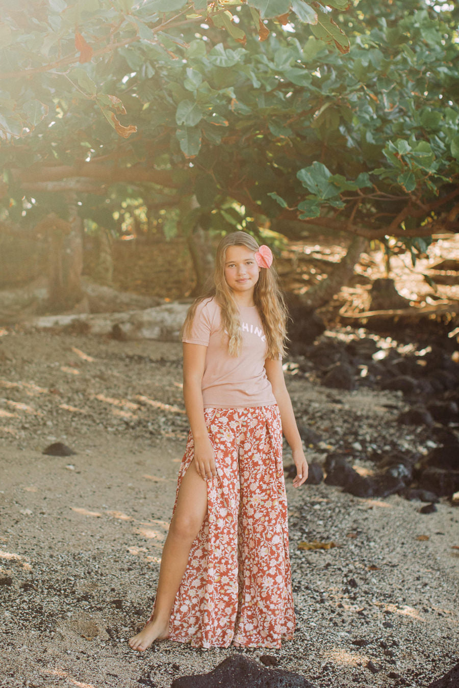 YOUTH TEE WAHINE - ROSE CLOUD