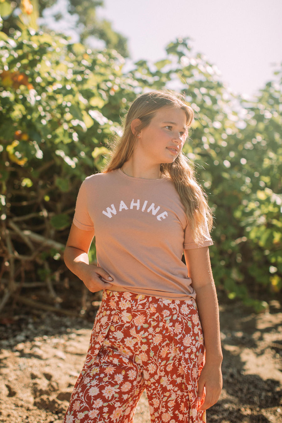 YOUTH TEE WAHINE - ROSE CLOUD
